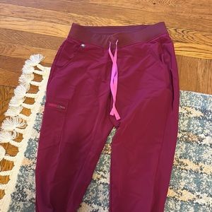 FIGS pink/magenta jogger scrub pants